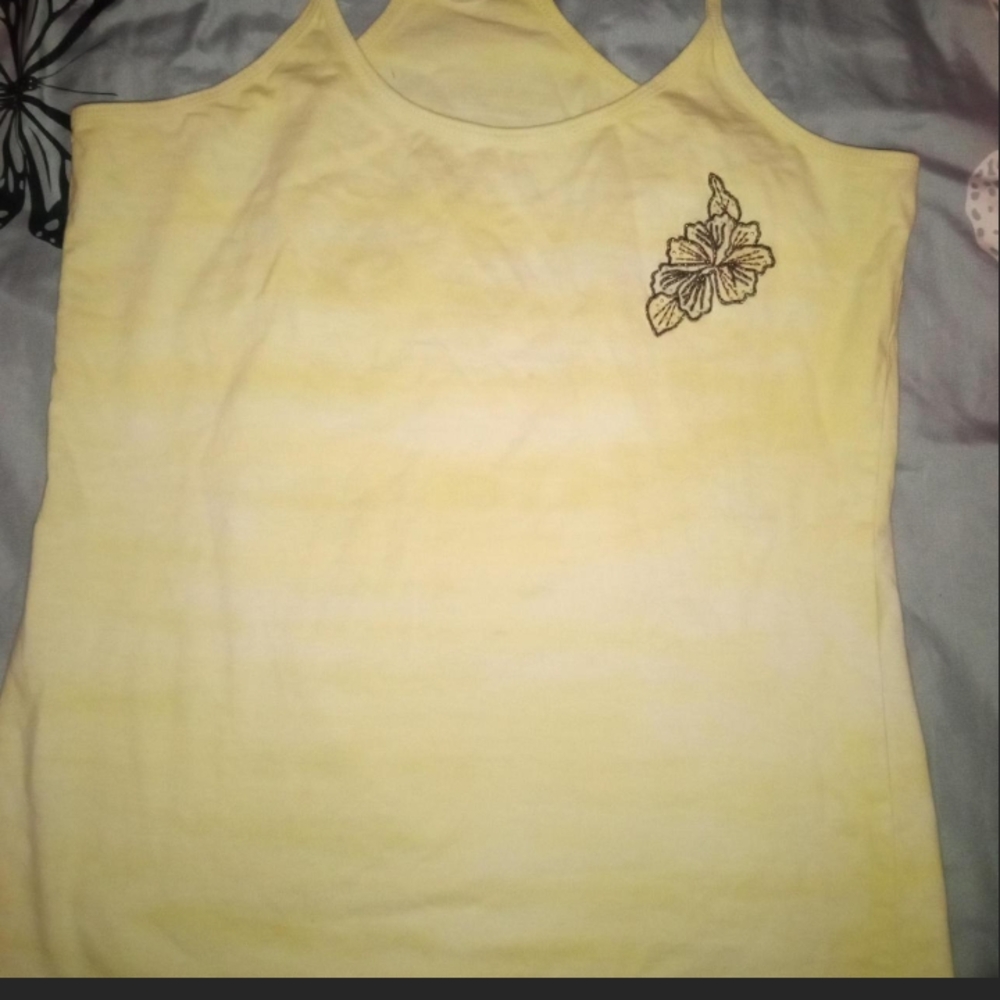 Yellow Floral Embroidered Women's Top